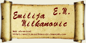 Emilija Milkanović vizit kartica